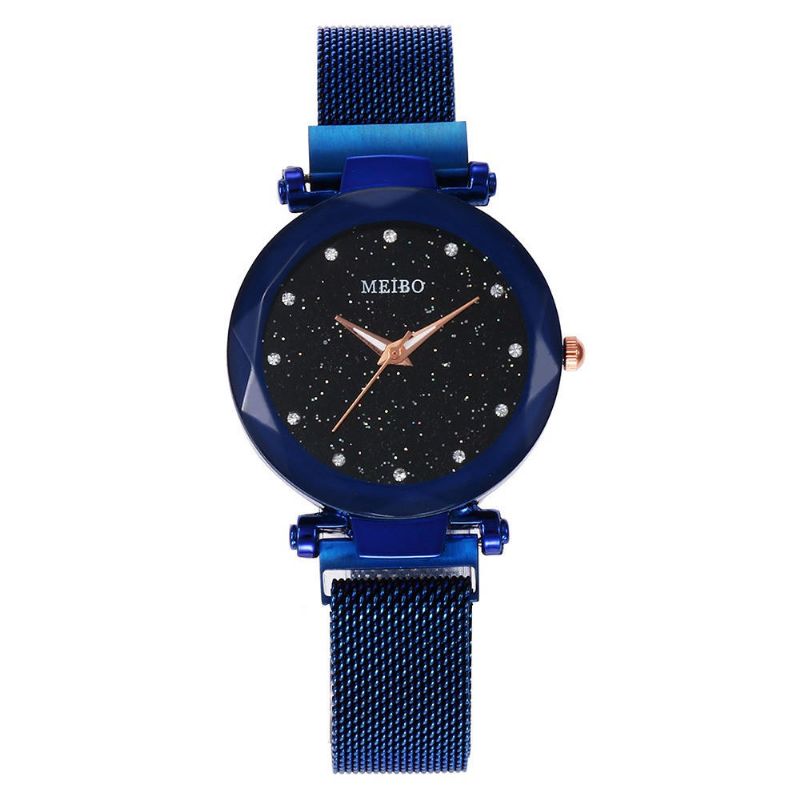 Vestido De Mujer Estrella Banda Magnética Moda De Lujo Esfera De Cristal Reloj De Cuarzo Para Mujer