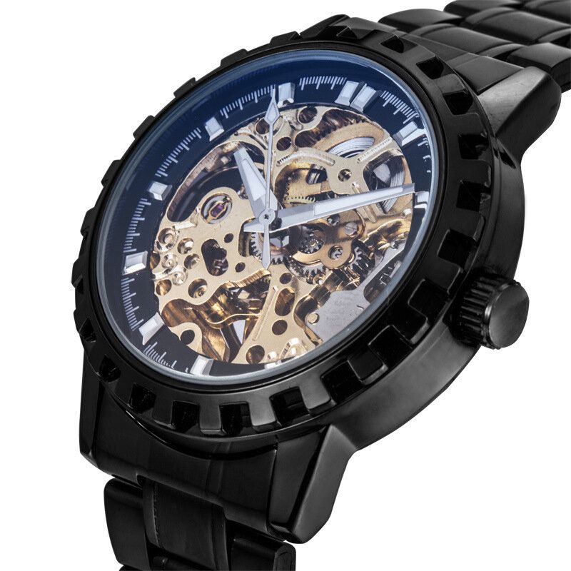 Veyron Reloj Automático De Moda Para Hombre Diseño De Esfera Tallada Hueca Pantalla Luminosa Reloj Mecánico De Negocios Resistente Al Agua