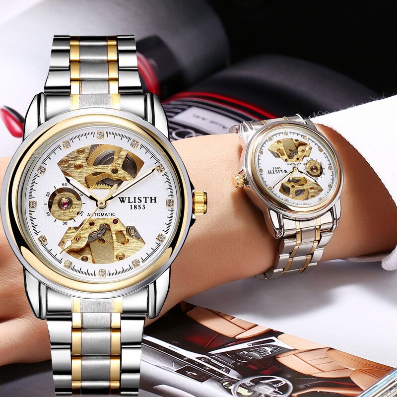 Wlisth 1001 Fashion Hollow Dial Luminous Pointer Reloj De Hombre De Estilo Empresarial Reloj Mecánico Automático