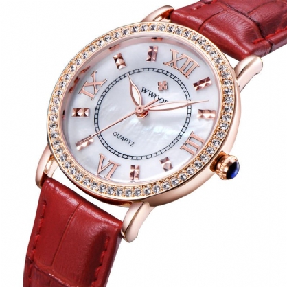 Wwoor 8807 Reloj De Pulsera Ultra Fino De Diseño Elegante Para Mujer Relojes De Cuarzo Con Correa De Cuero