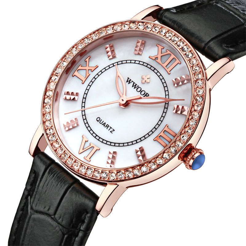 Wwoor 8807 Reloj De Pulsera Ultra Fino De Diseño Elegante Para Mujer Relojes De Cuarzo Con Correa De Cuero