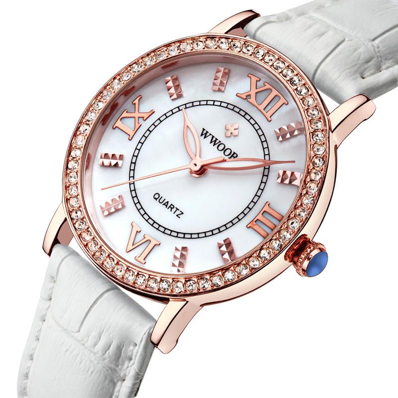 Wwoor 8807 Reloj De Pulsera Ultra Fino De Diseño Elegante Para Mujer Relojes De Cuarzo Con Correa De Cuero