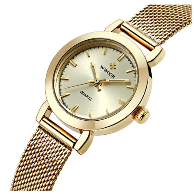 Wwoor 8823 Diseño Simple Elegante Reloj De Pulsera Para Mujer Reloj De Malla De Acero Relojes De Cuarzo