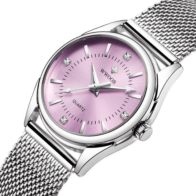 Wwoor 8852 Reloj De Pulsera De Estilo Casual Para Mujer Reloj De Cuarzo De Acero Completo Con Pantalla Pequeña