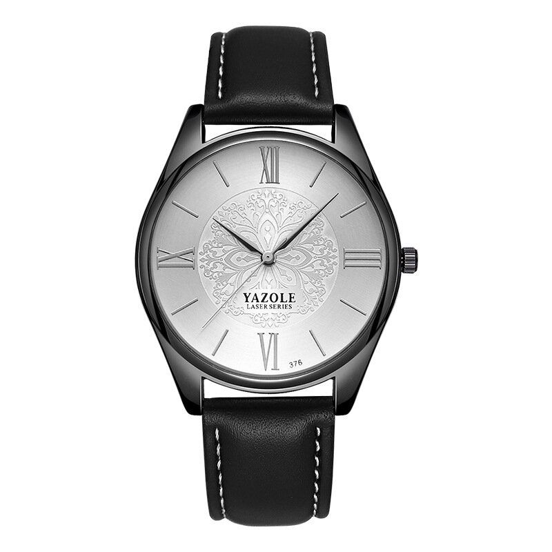 Yazole 376 Reloj De Cuarzo Con Correa De Cuero Y Esfera Simple De Moda Para Hombre