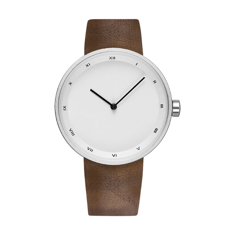 Yazole 521 Dial Simple Estilo De Moda Correa De Cuero Reloj Para Hombre Reloj De Cuarzo