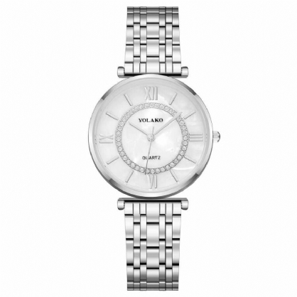 Yolakd A0707 Estilo Casual Ultra Delgado Reloj De Pulsera De Aleación Completa Para Mujer Reloj De Cuarzo Con Esfera De Concha