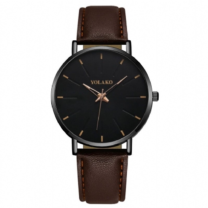 Yolako A0552 Reloj De Cuarzo De Esfera Simple Con Correa De Cuero De Moda Para Hombre