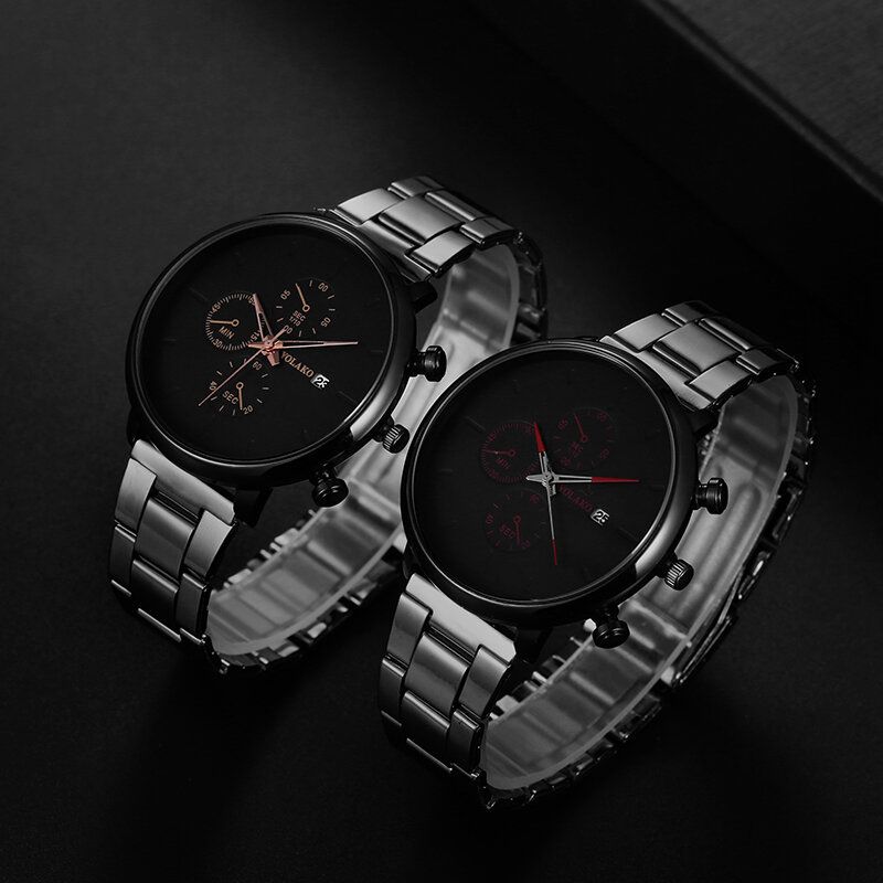 Yolako Vidrio De Alta Dureza Moda Correa De Metal Completa Hombres Reloj Impermeable Reloj De Cuarzo