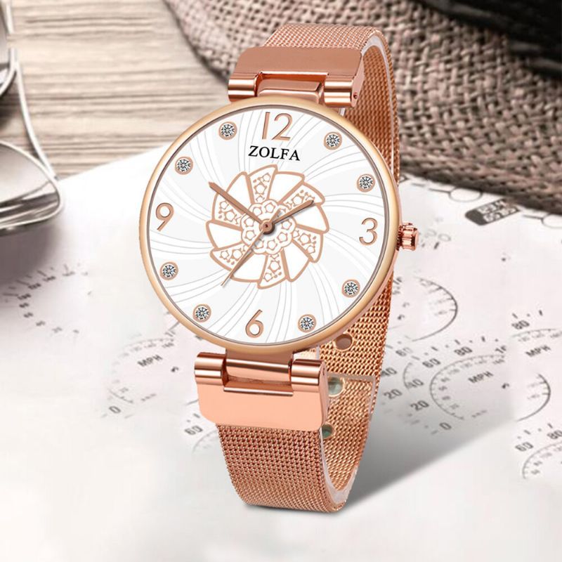 Zolfa Zl2 Reloj De Pulsera Ultra Fino Para Mujer Relojes De Cuarzo Con Banda De Acero Y Malla