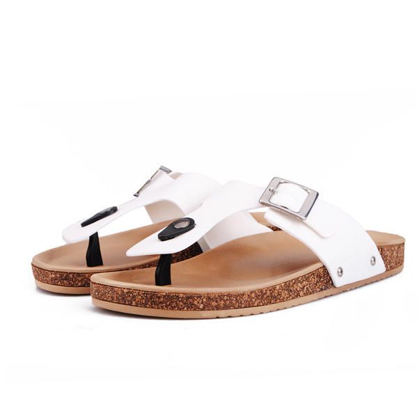 Chanclas Para Hombre Moda Antideslizante Zapatillas Blancas Negras Zapatos De Playa