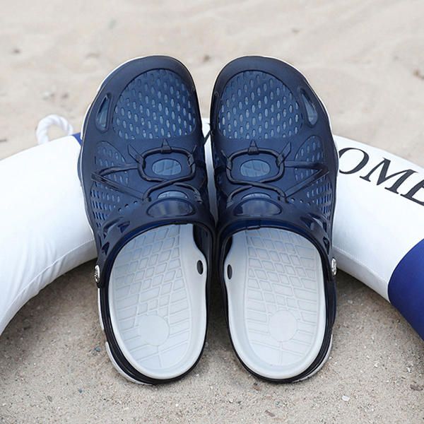 Hombres Transpirables Huecos Zapatillas De Playa Sandalias De Días Lluviosos