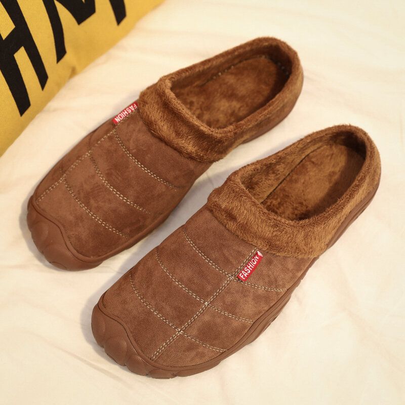 Pantuflas De Algodón Para El Hogar Antideslizantes De Gamuza Suave Y Cómoda Para Hombre