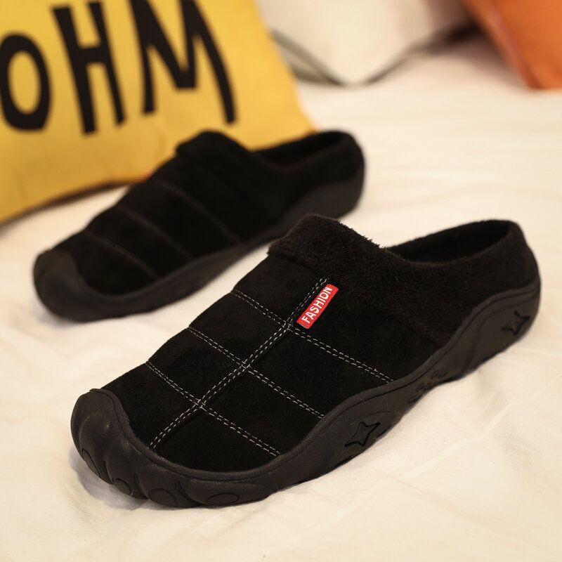 Pantuflas De Algodón Para El Hogar Antideslizantes De Gamuza Suave Y Cómoda Para Hombre