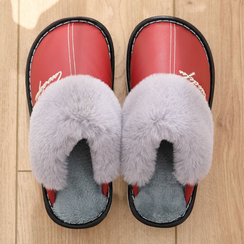 Pantuflas De Interior Con Forro Cálido Impermeables Y Suaves Peludas Y Suaves Para Mujer