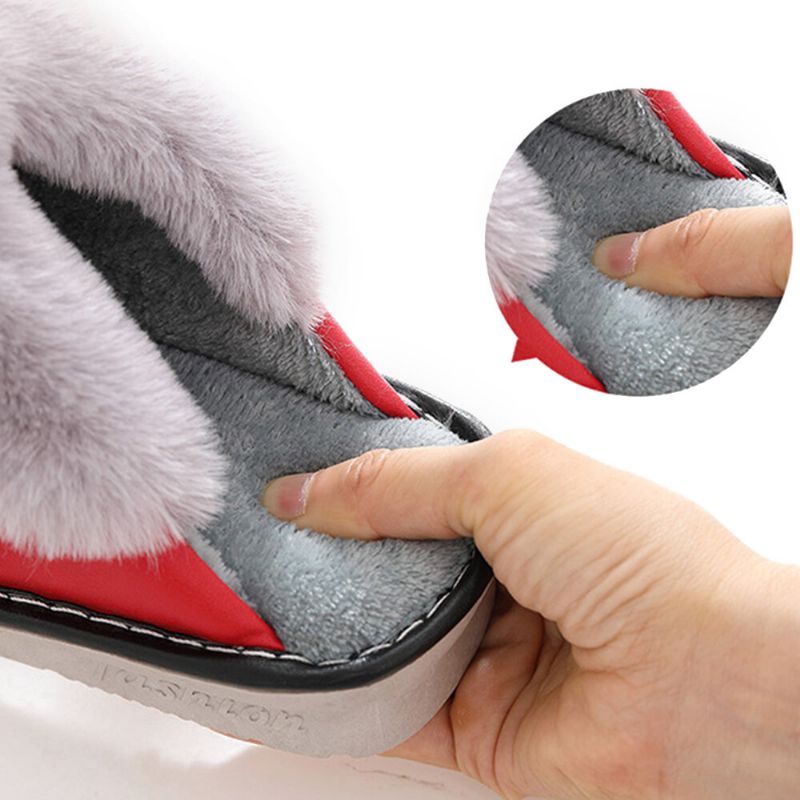 Pantuflas De Interior Con Forro Cálido Impermeables Y Suaves Peludas Y Suaves Para Mujer