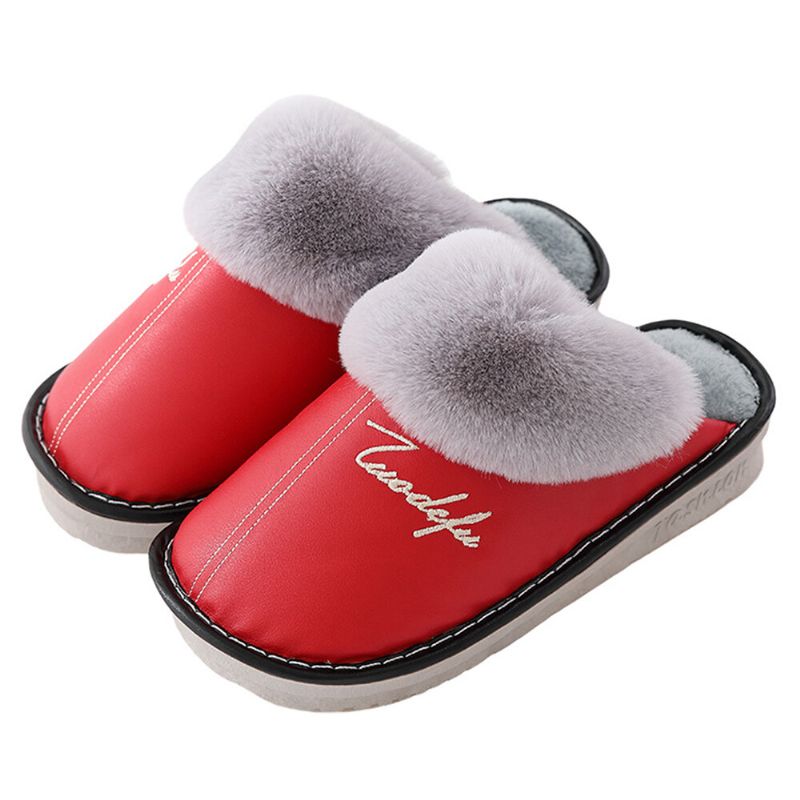 Pantuflas De Interior Con Forro Cálido Impermeables Y Suaves Peludas Y Suaves Para Mujer