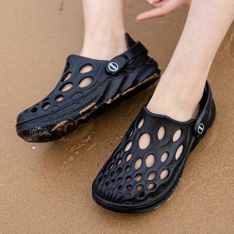 Sandalias De Playa Suaves Transpirables Impermeables De Dos Vías Ahuecadas Para Mujer