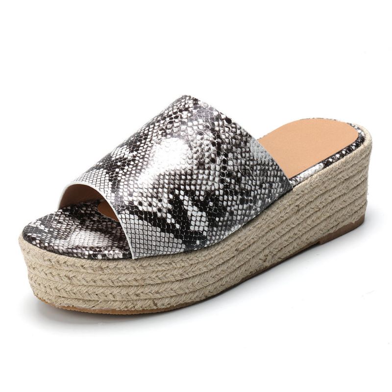 Serpentine Soft Comforting Round Toe Wedge Cómodas Pantuflas