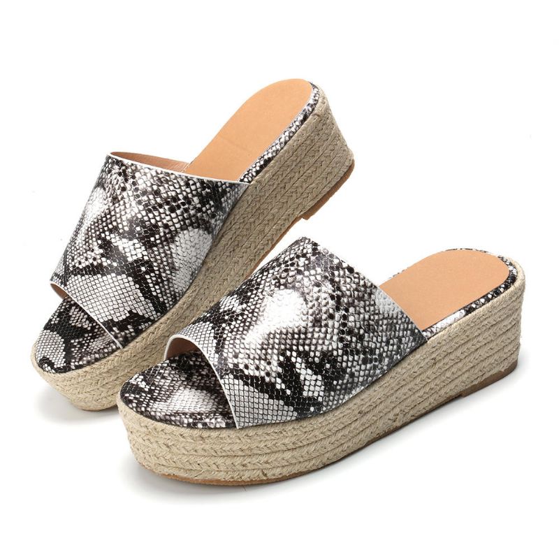 Serpentine Soft Comforting Round Toe Wedge Cómodas Pantuflas