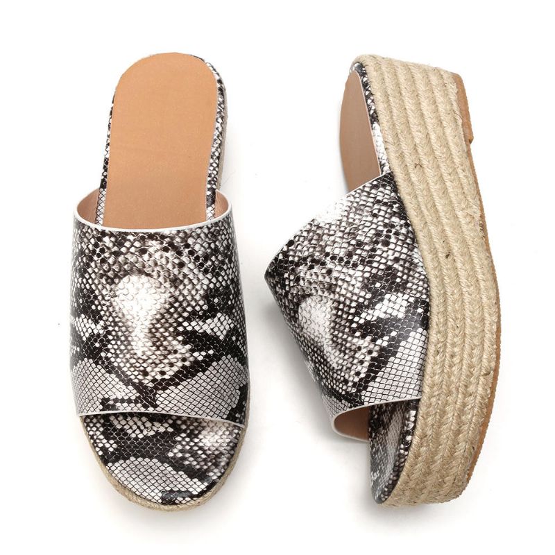 Serpentine Soft Comforting Round Toe Wedge Cómodas Pantuflas