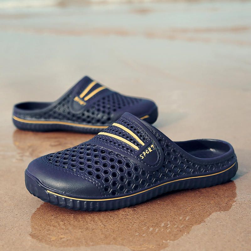 Zapatillas De Exterior Ahuecadas Para Hombre Zapatos De Playa Para Días Lluviosos