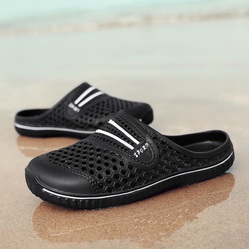 Zapatillas De Exterior Ahuecadas Para Hombre Zapatos De Playa Para Días Lluviosos