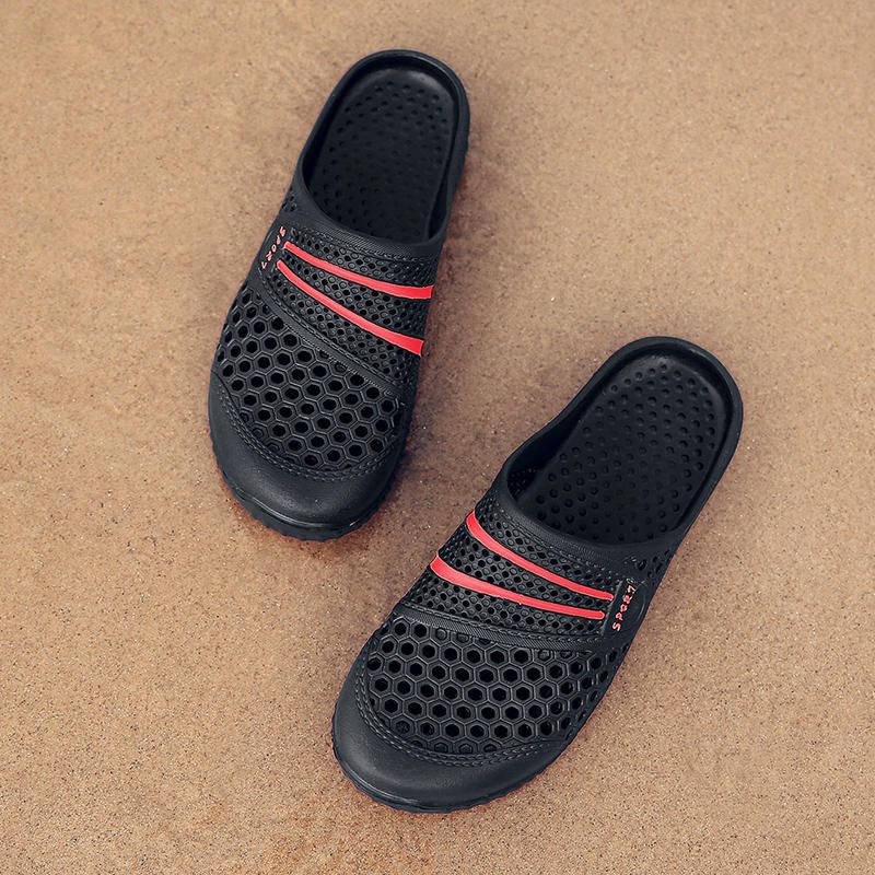 Zapatillas De Exterior Ahuecadas Para Hombre Zapatos De Playa Para Días Lluviosos