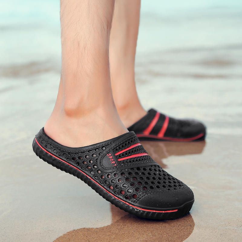 Zapatillas De Exterior Ahuecadas Para Hombre Zapatos De Playa Para Días Lluviosos