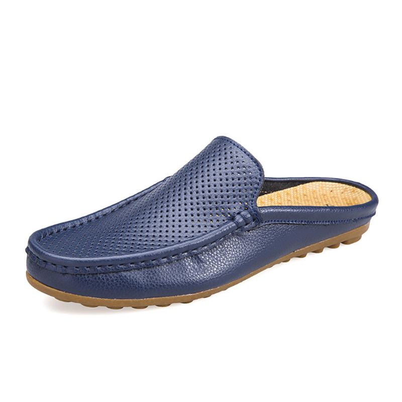 Zapatillas Informales De Suela Suave Antideslizante De Piel De Vaca Transpirable Para Hombre