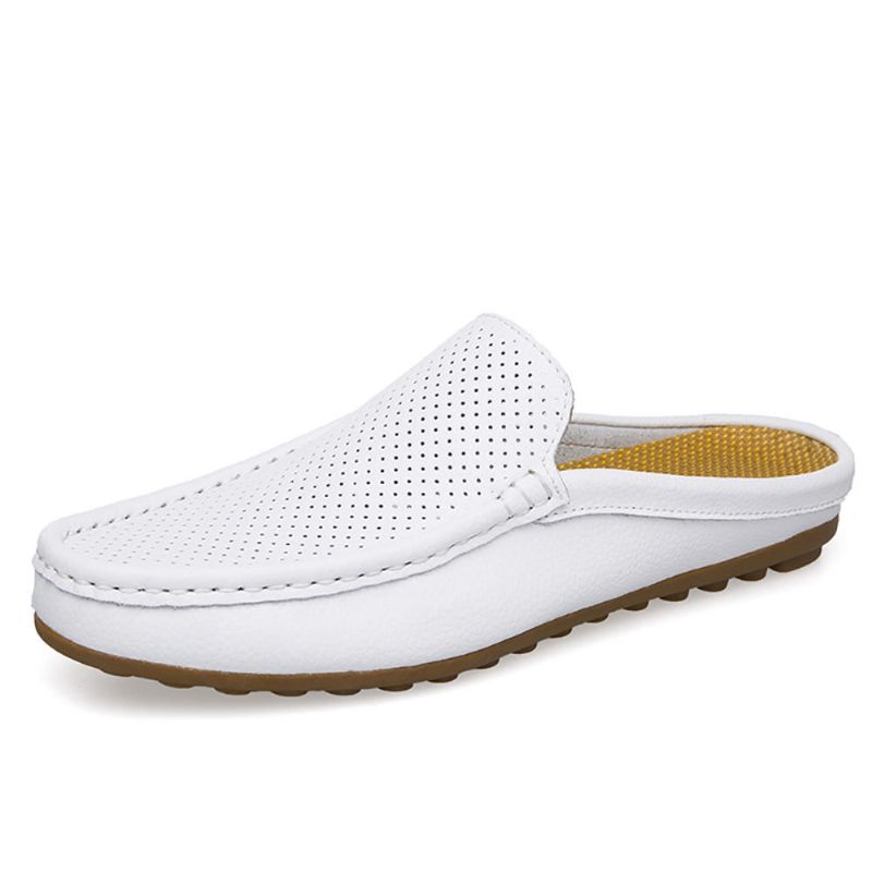 Zapatillas Informales De Suela Suave Antideslizante De Piel De Vaca Transpirable Para Hombre