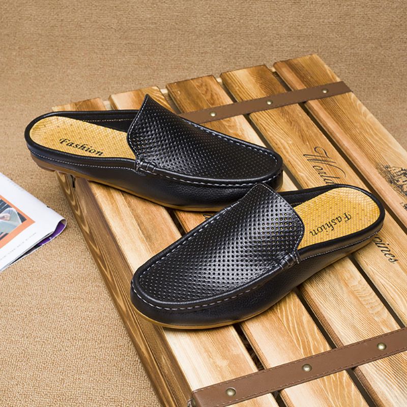 Zapatillas Informales De Suela Suave Antideslizante De Piel De Vaca Transpirable Para Hombre