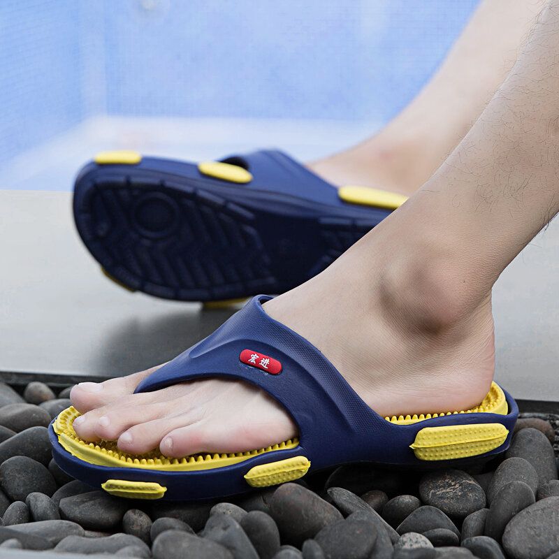 Zapatillas De Playa Suaves Informales Con Chanclas De Masaje Para Hombres