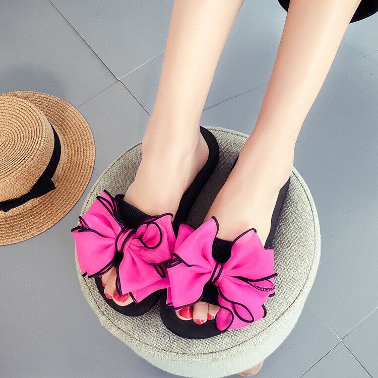 Zapatillas De Playa De Verano Informales Con Punta Abierta Para Decoración De Flores Para Mujer