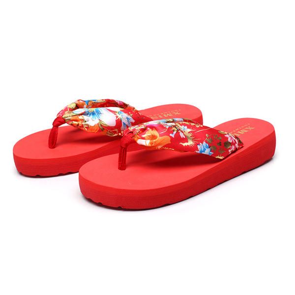 Zapatillas De Playa De Verano Para Mujer De Gran Tamaño Chanclas De Bohemia Zapatillas De Seda Transpirables