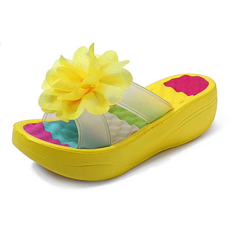 Zapatillas De Verano Para Mujer Chanclas Plataforma Zapatos Florales