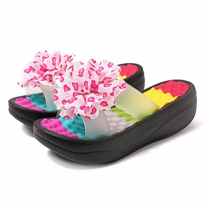 Zapatillas De Verano Para Mujer Chanclas Plataforma Zapatos Florales