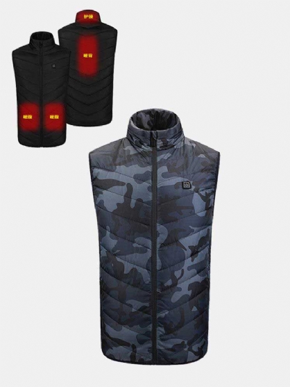 Camuflaje Para Hombre Impermeable 4 Partes Chalecos Tipo Chaleco Con Calefacción Inteligente Alimentados Por Usb