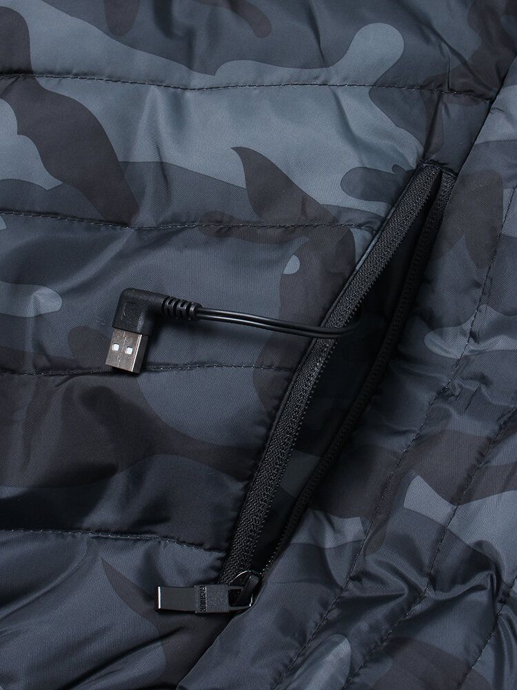 Camuflaje Para Hombre Impermeable 4 Partes Chalecos Tipo Chaleco Con Calefacción Inteligente Alimentados Por Usb