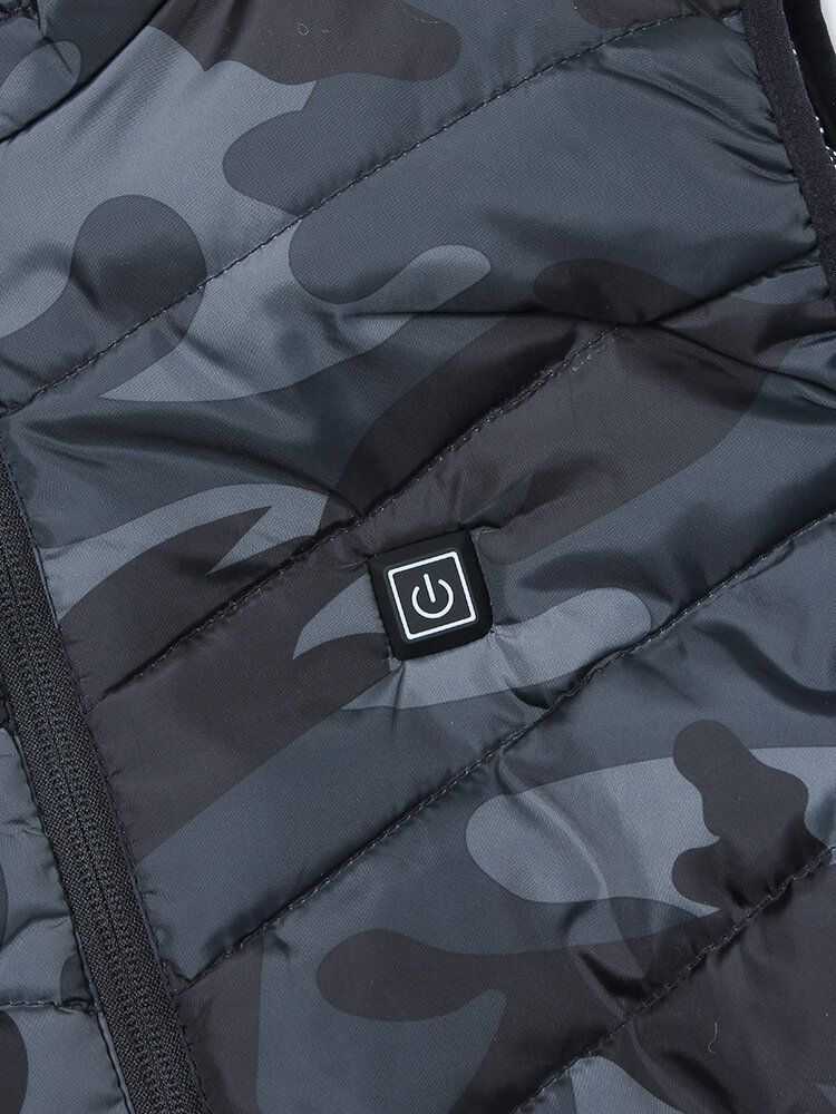 Camuflaje Para Hombre Impermeable 4 Partes Chalecos Tipo Chaleco Con Calefacción Inteligente Alimentados Por Usb