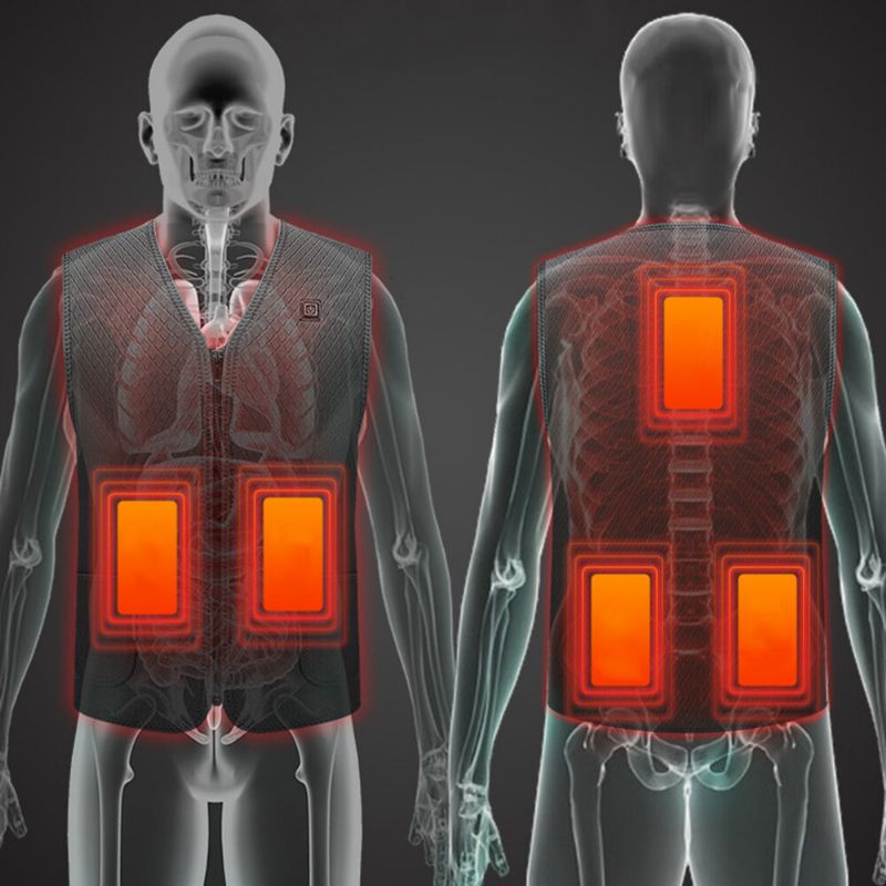 Chaleco De Control De Calefacción Eléctrico Usb De Invierno De 65 ℃ Para Hombre