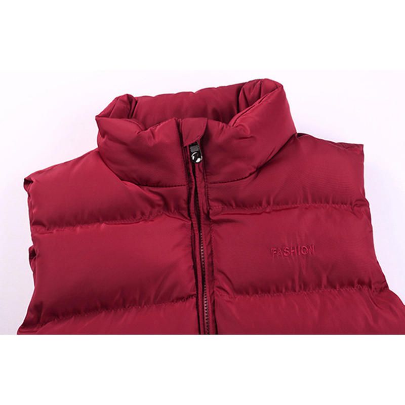 Chaleco Paddd De Color Sólido Cálido Grueso De Invierno De Talla Grande Para Hombre